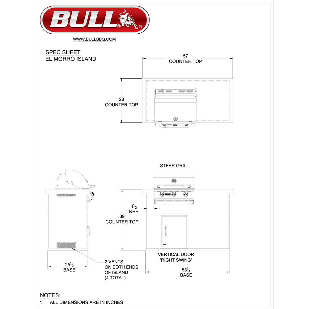 Bull BBQ Fully Assembled 5 Ft