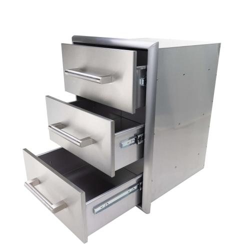 Coyote 18 Inch Stainless Steel Triple Access Drawer