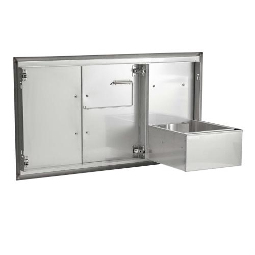 Coyote 45 Inch Combo Cabinet with Double Access Doors and Pull Out Trash Drawer