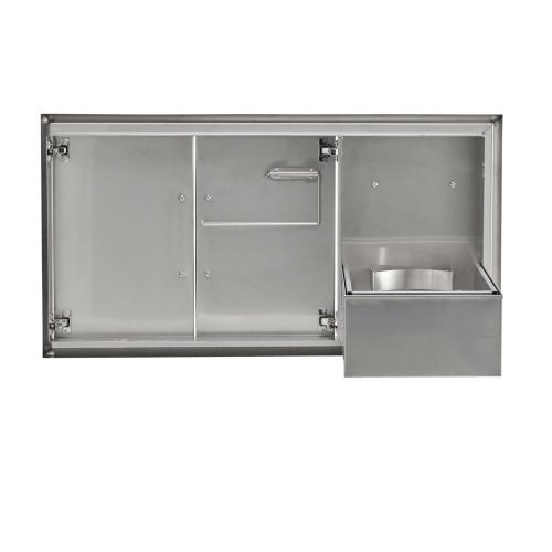 Coyote 45 Inch Combo Cabinet with Double Access Doors and Pull Out Trash Drawer