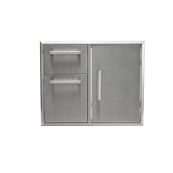 Coyote 31 Inch Stainless Steel Right Hinged Access Door and Double Drawer Combo250