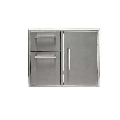 Coyote 31 Inch Stainless Steel Right Hinged Access Door  and  Double Drawer Combo