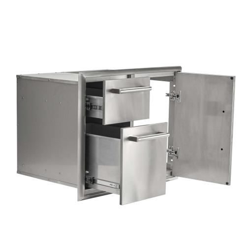 Coyote 31 Inch Stainless Steel Right Hinged Access Door  and  Double Drawer Combo