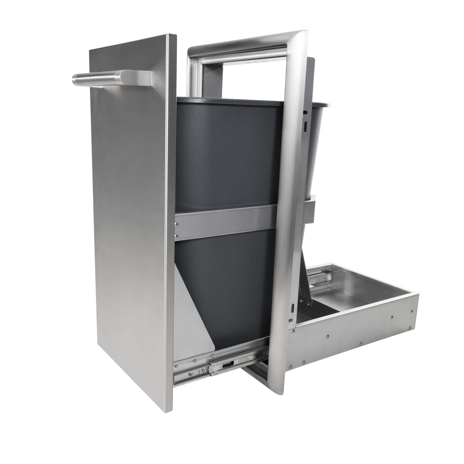 Coyote 15 Inch Roll Out Stainless Steel Trash Bin