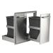 Coyote 26 Inch Roll Out Stainless Steel Double Trash and Recycling Bin