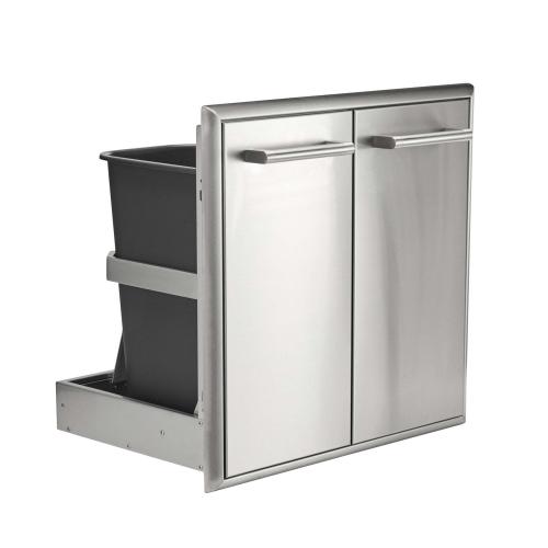 Coyote 26 Inch Roll Out Stainless Steel Double Trash and Recycling Bin