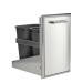Coyote 18 Inch Stainless Steel Roll Out Double Trash and Recycling Bin