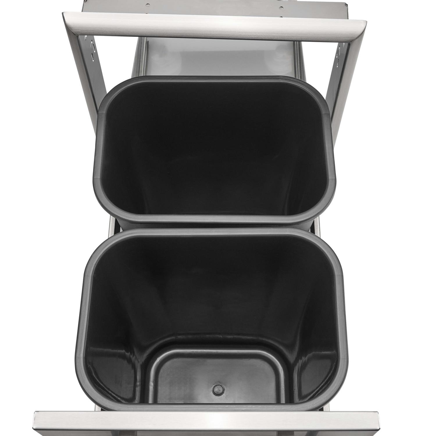 Coyote 18 Inch Stainless Steel Roll Out Double Trash and Recycling Bin