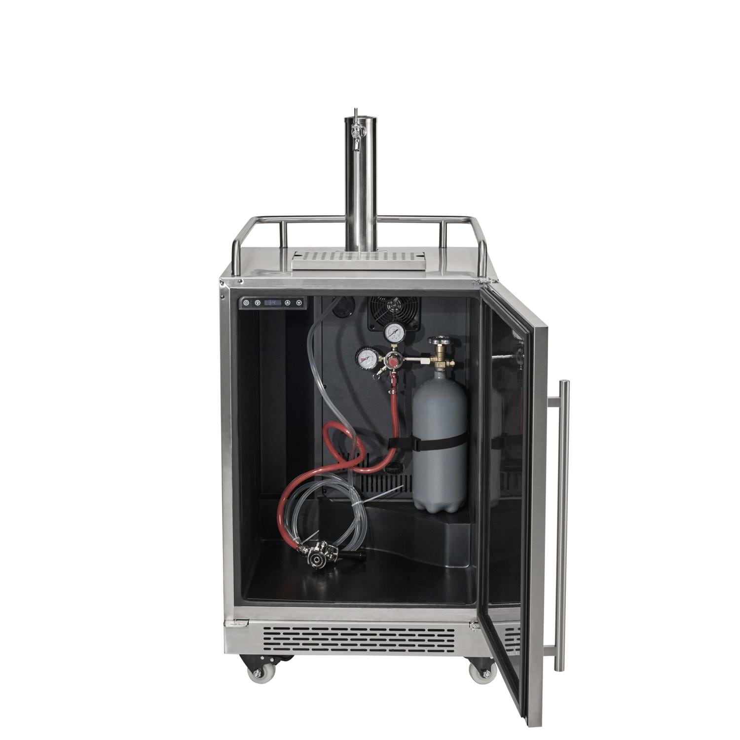 Coyote 24 Inch Freestanding Reversible Hinge Single Tap Kegerator
