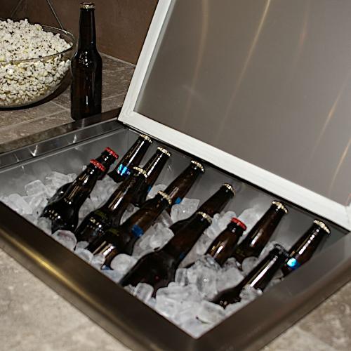 Coyote 25 Inch Stainless Steel Drop In Ice Bin Cooler with Hinged Lid