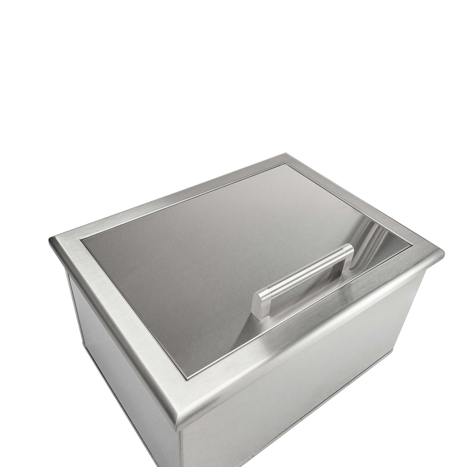 Coyote 25 Inch Stainless Steel Drop In Ice Bin Cooler with Hinged Lid