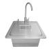 Coyote 21 Inch Stainless Steel Drop In Outdoor Sink with Faucet Drain and Soap Dispenser