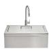Coyote 30 Inch Stainless Steel Outdoor Farmhouse Apron Sink with Drain Faucet Strainer  and  SS Cover Included