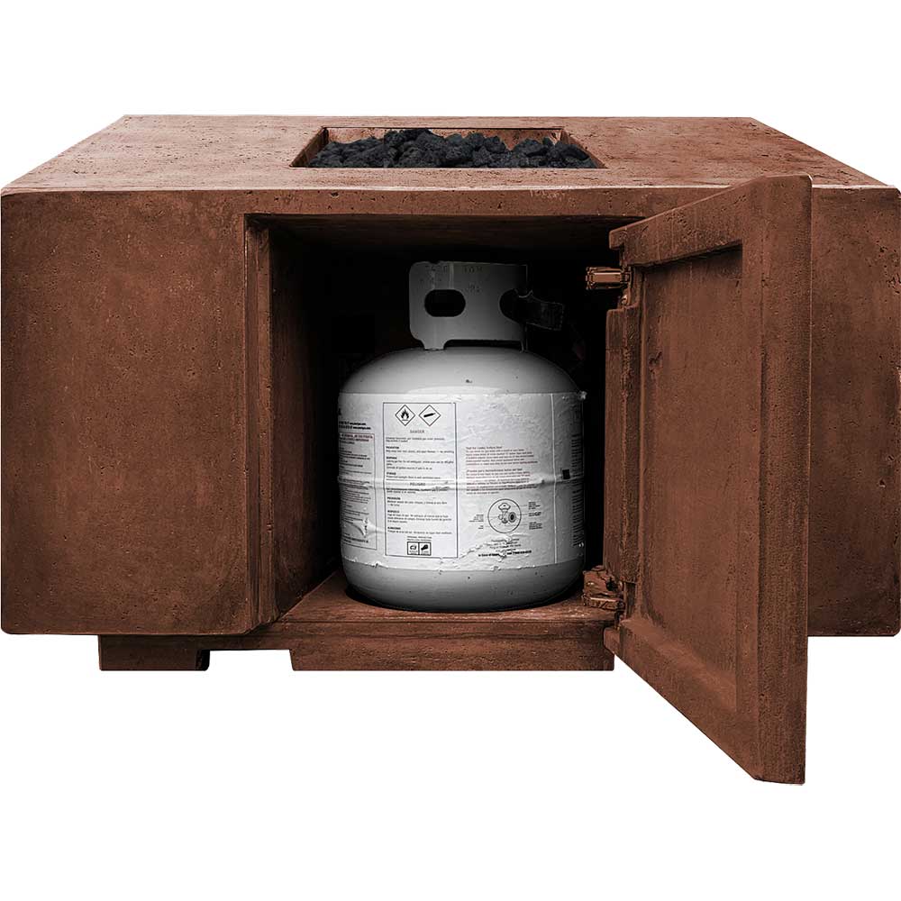 Prism Hardscapes Porto 68 Inch 65000 BTU Natural Gas Rectangular Fire Pit Table   Cafe