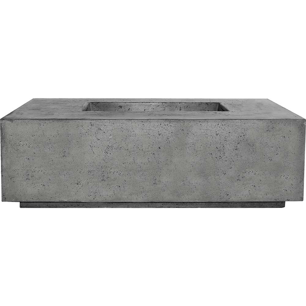 Prism Hardscapes Porto 68 Inch 65000 BTU Natural Gas Rectangular Fire Pit Table   Pewter
