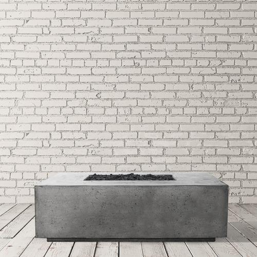 Prism Hardscapes Porto 68 Inch 65000 BTU Natural Gas Rectangular Fire Pit Table   Pewter