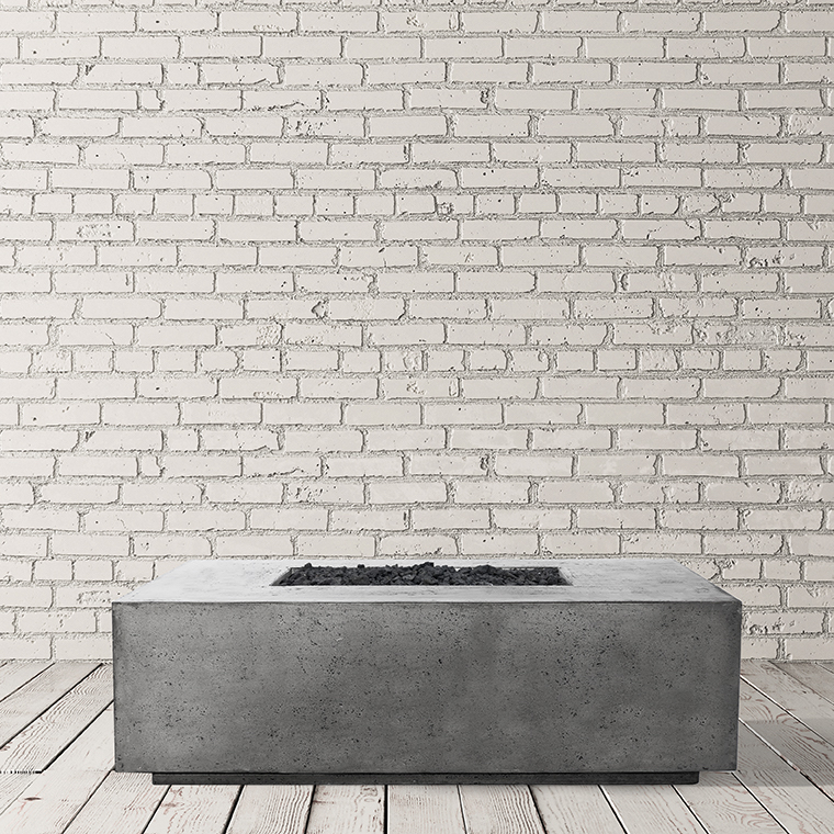 Prism Hardscapes Porto 68 Inch 65000 BTU Natural Gas Rectangular Fire Pit Table   Pewter