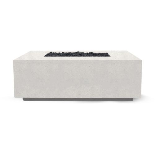 Prism Hardscapes Porto 58 Inch 65000 BTU Natural Gas Rectangular Fire Pit Table   Ultra White