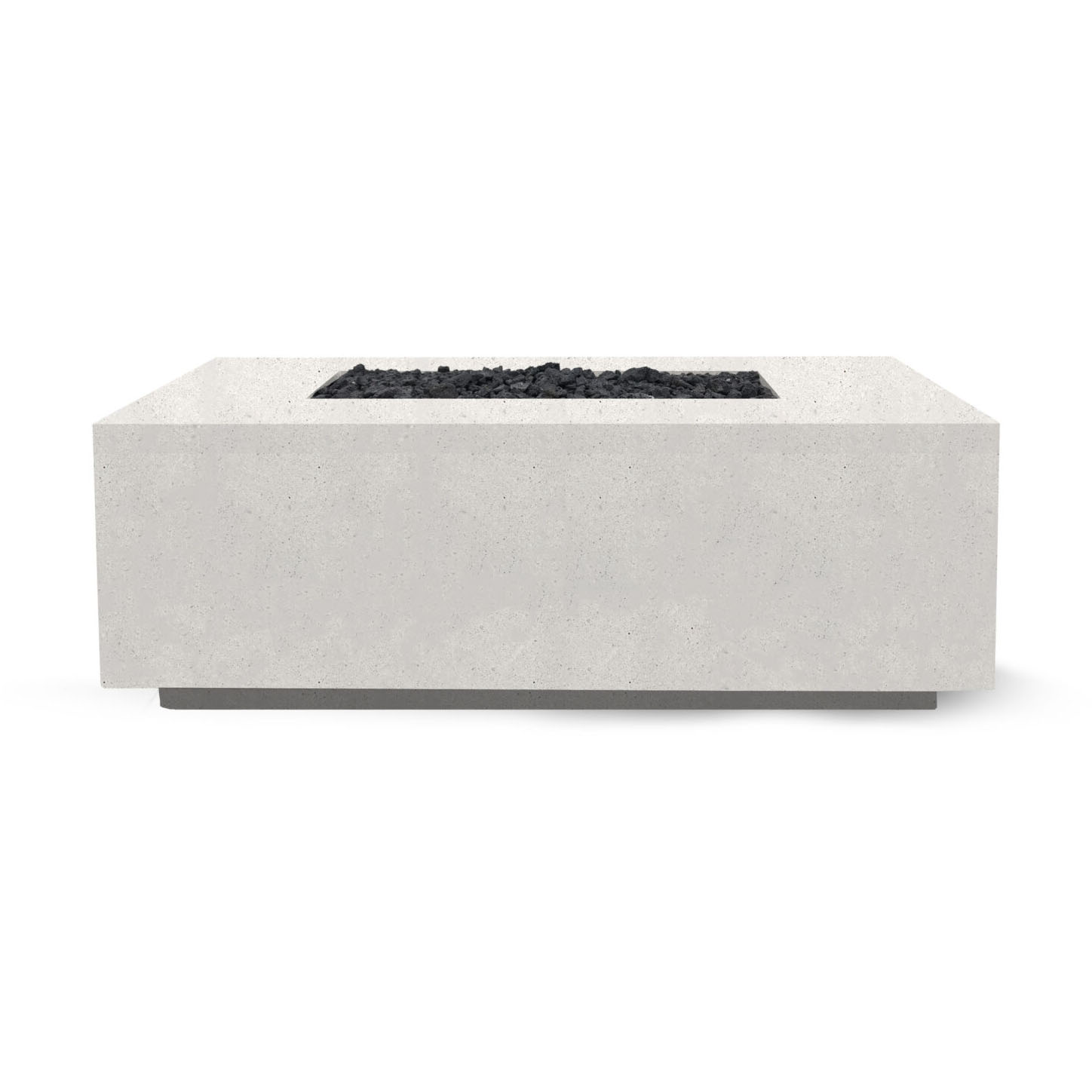 Prism Hardscapes Porto 58 Inch 65000 BTU Natural Gas Rectangular Fire Pit Table   Ultra White