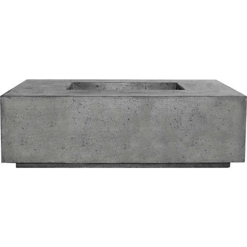 Prism Hardscapes Porto 60 Inch 65000 BTU Natural Gas Rectangular Fire Pit Table   Pewter