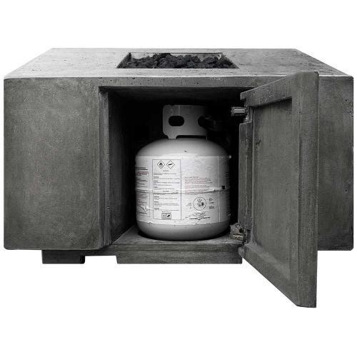 Prism Hardscapes Porto 60 Inch 65000 BTU Natural Gas Rectangular Fire Pit Table   Pewter