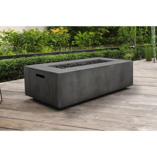 Prism Hardscapes Porto 60 Inch 65000 BTU Natural Gas Rectangular Fire Pit Table   Coastal