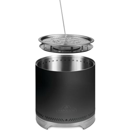 Napoleon Timberwolf 18 Inch Stainless Steel Wood Burning Smokeless Fire Pit   Matte Black