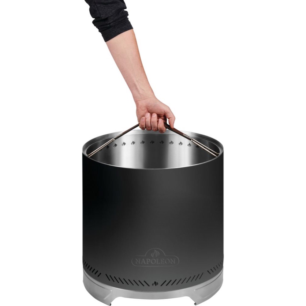 Napoleon Timberwolf 18 Inch Stainless Steel Wood Burning Smokeless Fire Pit   Matte Black