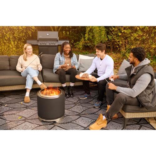 Napoleon Timberwolf 18 Inch Stainless Steel Wood Burning Smokeless Fire Pit   Matte Black