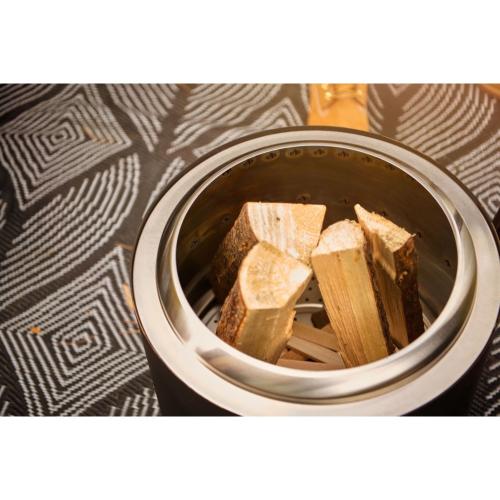 Napoleon Timberwolf 18 Inch Stainless Steel Wood Burning Smokeless Fire Pit   Matte Black