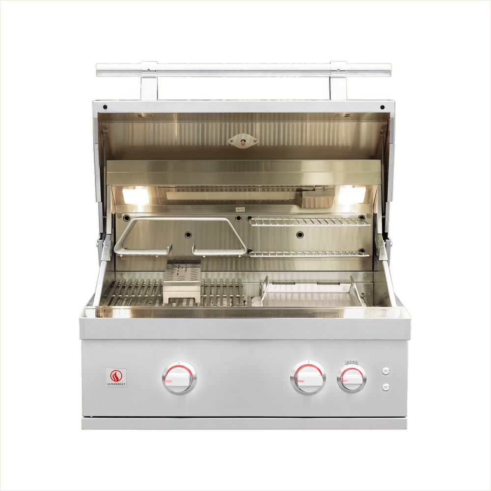 Summerset Grills Quest 30 Inch 2 Burner Built In Propane Gas Grill with Rear Infrared Burner