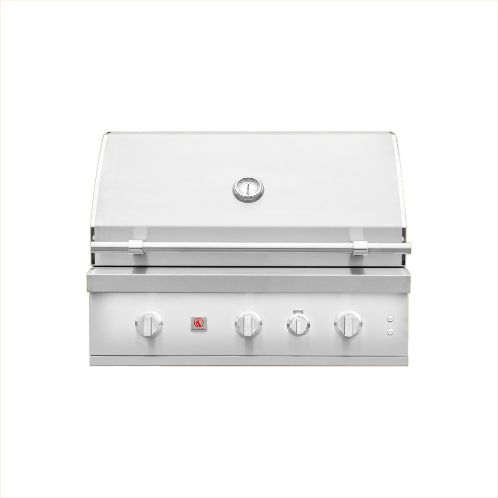 Summerset Grills Quest 36 Inch 3 Burner Built In Propane Gas Grill with Rear Infrared Burner
