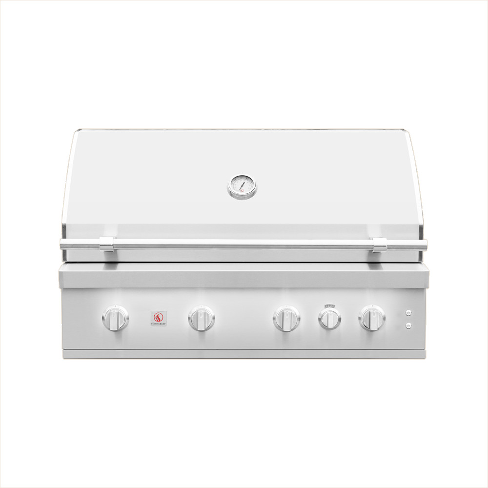 Summerset Grills Quest 42 Inch 4 Burner Built In Natural Gas Grill with Rear Infrared Burner