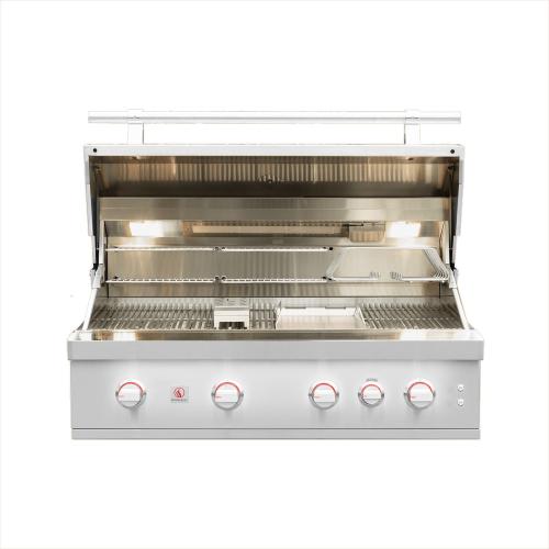 Summerset Grills Quest 42 Inch 4 Burner Built In Natural Gas Grill with Rear Infrared Burner