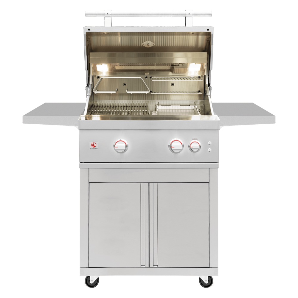 Summerset Grills Quest 30 Inch 2 Burner Freestanding Natural Gas Grill with Rear Infrared Burner