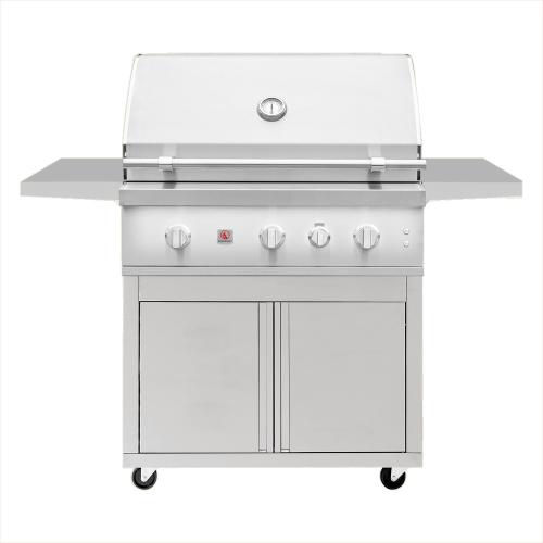 Summerset Grills Quest 36 Inch 3 Burner Freestanding Propane Gas Grill with Rear Infrared Burner