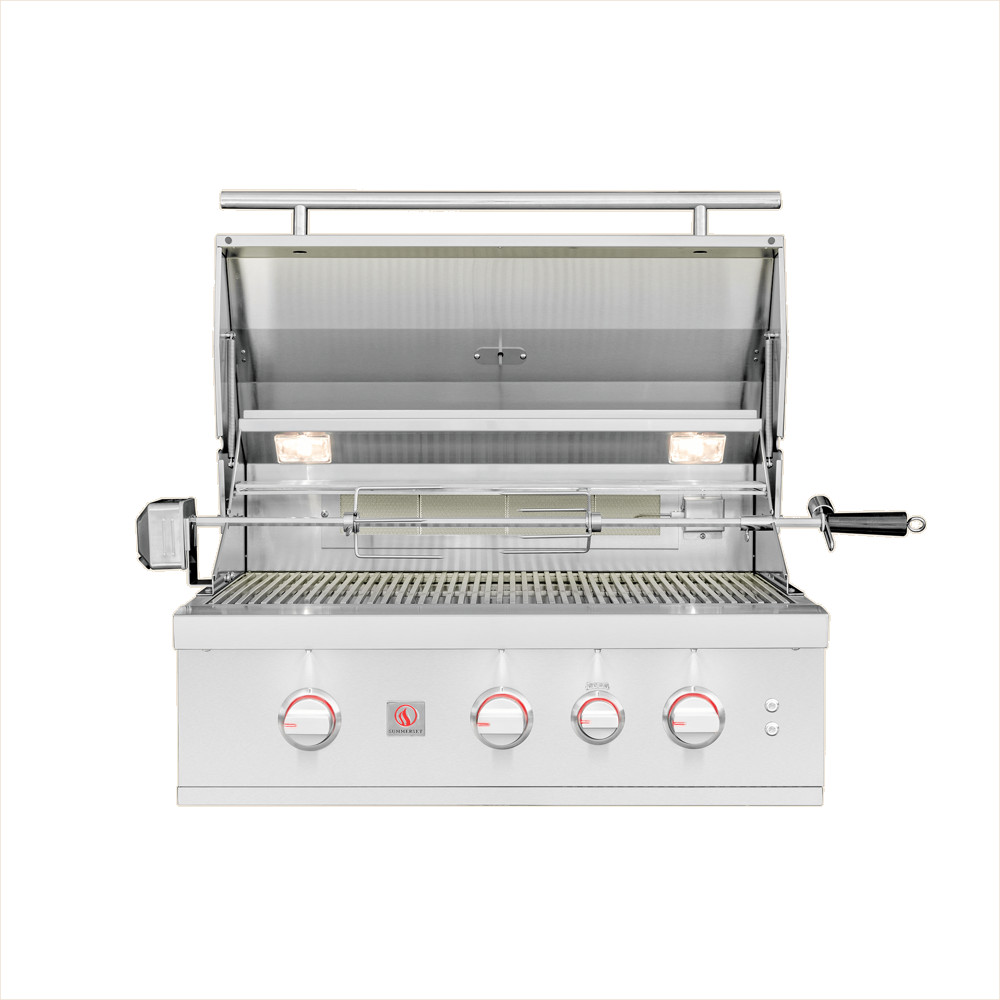 Summerset Grills TRL Pro 32 Inch 3 Burner Built In Natural Gas Grill with Rear Infrared Burner