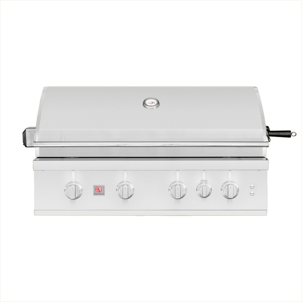 Summerset Grills TRL Pro 40 Inch 4 Burner Built In Propane Gas Grill with Rear Infrared Burner