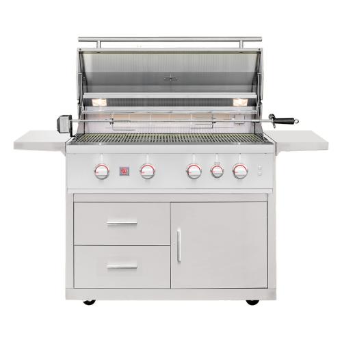 Summerset Grills TRL Pro 40 Inch 4 Burner Freestanding Propane Gas Grill with Rear Infrared Burner on Deluxe Cart