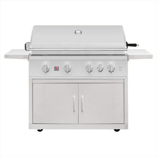 Summerset Grills TRL Pro 40 Inch 4 Burner Freestanding Natural Gas Grill with Rear Infrared Burner on Standard Cart