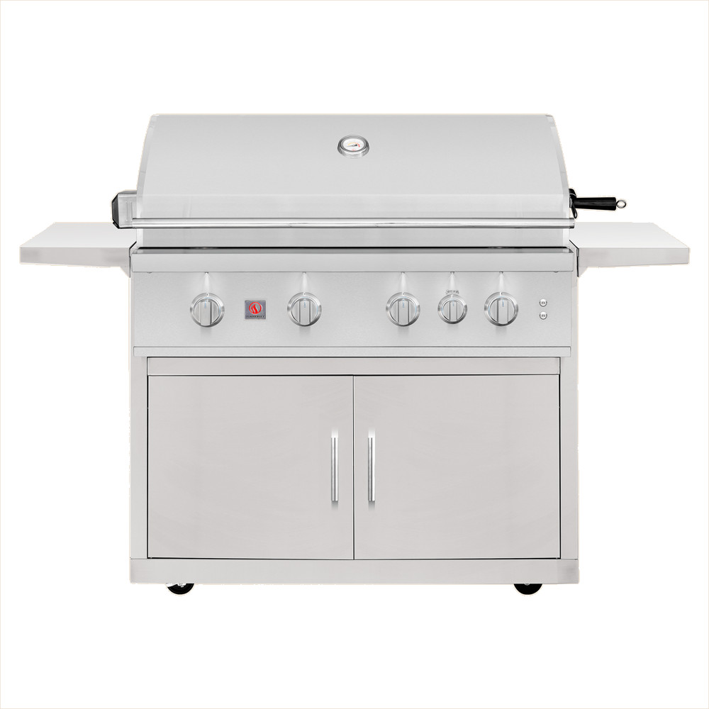 Summerset Grills TRL Pro 40 Inch 4 Burner Freestanding Natural Gas Grill with Rear Infrared Burner on Standard Cart