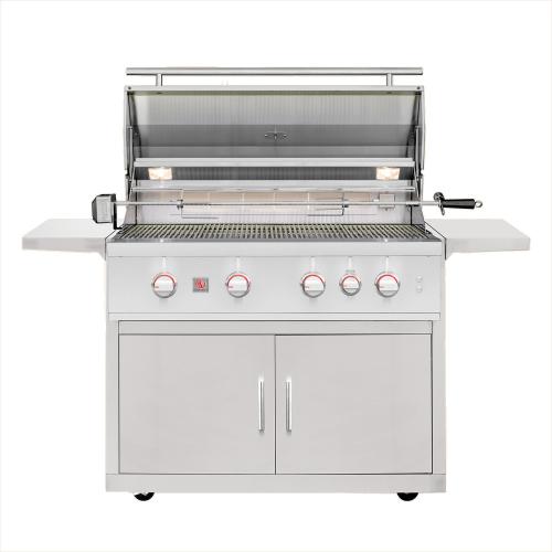 Summerset Grills TRL Pro 40 Inch 4 Burner Freestanding Propane Gas Grill with Rear Infrared Burner on Standard Cart