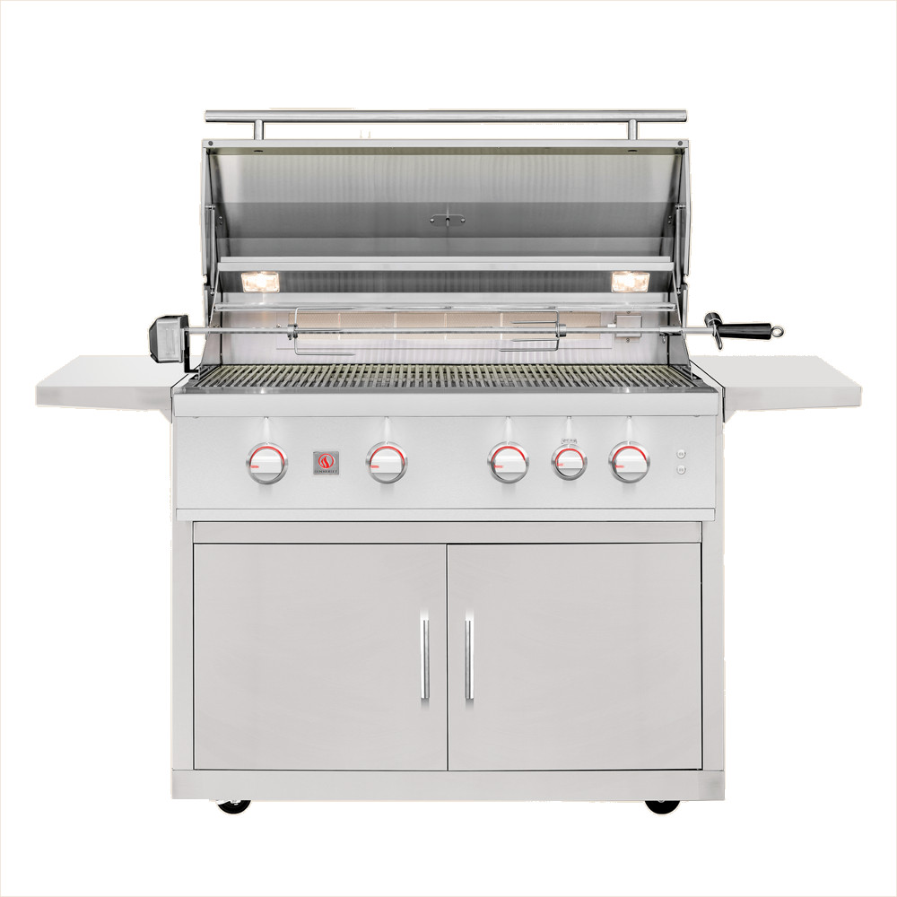 Summerset Grills TRL Pro 40 Inch 4 Burner Freestanding Propane Gas Grill with Rear Infrared Burner on Standard Cart