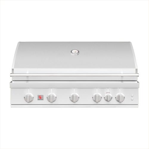 Summerset Grills Sizzler Pro 40 Inch 5 Burner Built In Propane Gas Grill with Rear Infrared Burner