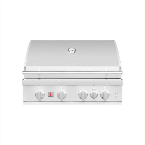 Summerset Grills Sizzler Pro 32 Inch 4 Burner Built In Propane Gas Grill with Rear Infrared Burner