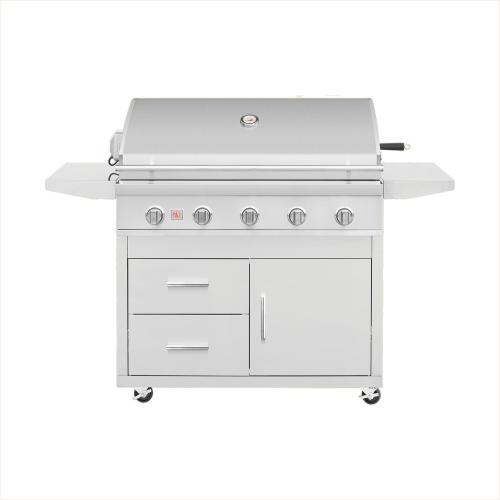 Summerset Grills Sizzler 40 Inch 5 Burner Freestanding Propane Gas Grill on Deluxe Cart