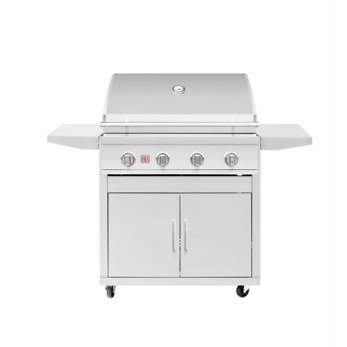 Summerset Grills Sizzler 32 Inch 4 Burner Freestanding Propane Gas Grill on Standard Cart