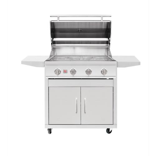 Summerset Grills Sizzler 32 Inch 4 Burner Freestanding Propane Gas Grill on Standard Cart