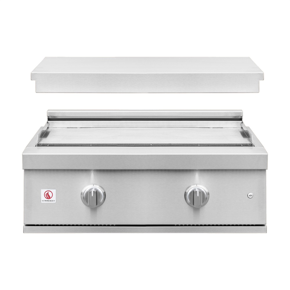 Summerset Grills Pro Series 30 Inch 2 Burner Built In Natural Gas Commercial Style Flat Top Griddle