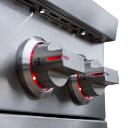 Summerset Grills Pro 24000 BTU Built In Natural Gas Double Side Burner with LED Lighting  and  Stainless Steel Lid